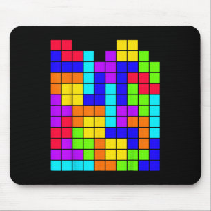 Nerdy Tetrominoes Block Puzzle Video Game Math Tea Mouse Mat