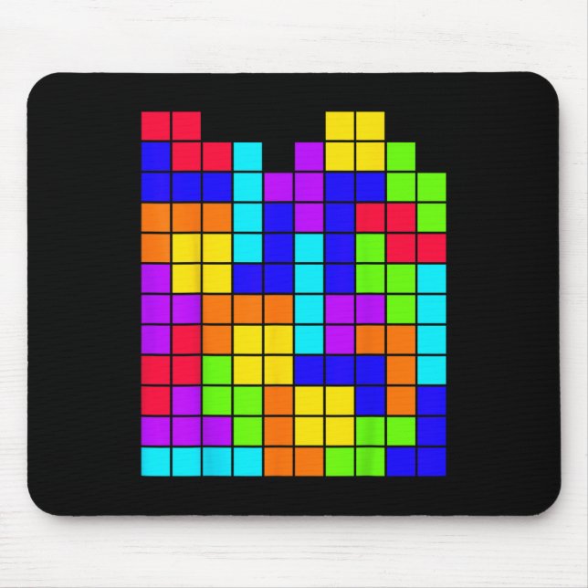 Nerdy Tetrominoes Block Puzzle Video Game Math Tea Mouse Mat (Front)