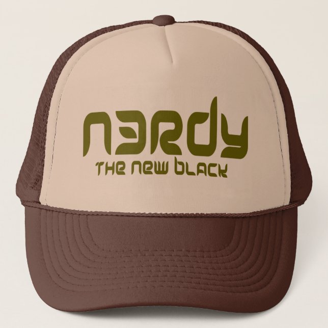 NERDY - THE NEW BLACK TRUCKER HAT (Front)