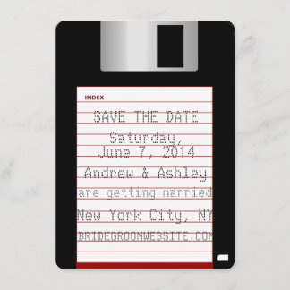 Nerdy Wedding Save The Date Floppy Disc Invitation