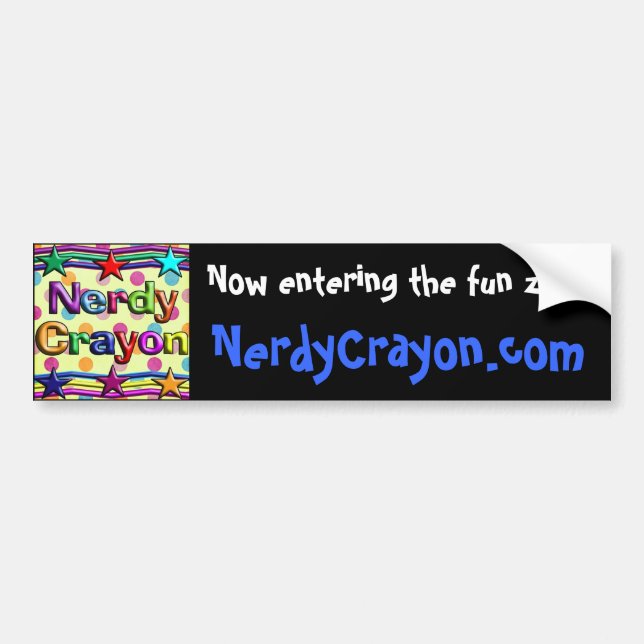 NerdyCrayon.com Blue bumper sticker (Front)