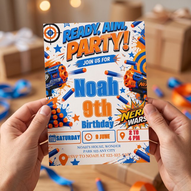 Nerf Birthday  Invitation (Creator Uploaded)