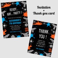 Nerf birthday invitations top gun water dart war