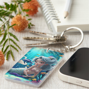 Nerina – The Gentle Mermaid of Coral Dreams.  Key Ring
