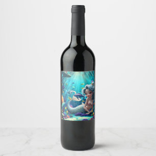 Nerina – The Gentle Mermaid of Coral Dreams.  Wine Label