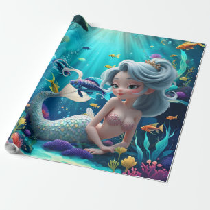 Nerina – The Gentle Mermaid of Coral Dreams. Wrapping Paper