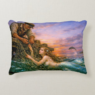 Nerithea and the Moral Catch - Fisherman’s Dilemma Decorative Cushion