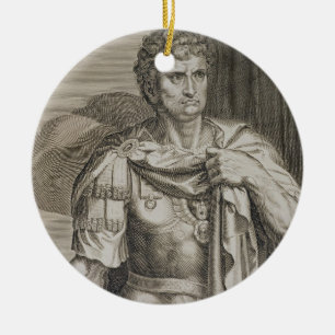 Nero Claudius Caesar Emperor of Rome 54-68 AD engr Ceramic Tree Decoration