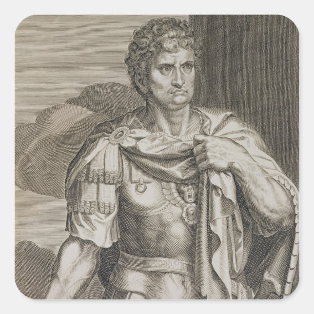 Nero Claudius Caesar Emperor of Rome 54-68 AD engr Square Sticker (Front)