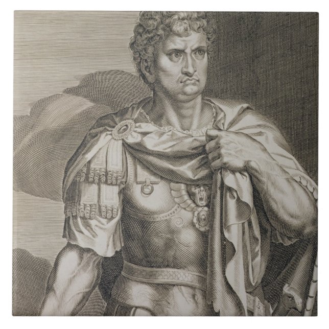 Nero Claudius Caesar Emperor of Rome 54-68 AD engr Tile (Front)