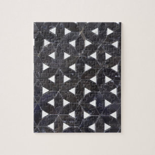Nero Marquina Geometric Lattice Jigsaw Puzzle