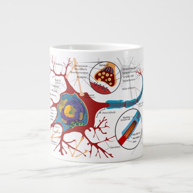 Nerve Cell Diagram Science Large Coffee Mug (Front)