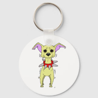 Nervous Chihuahua Cartoon Key Ring