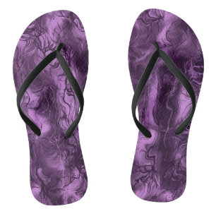 Nervous Energy Grungy Abstract Art Amethyst Orchid Flip Flops