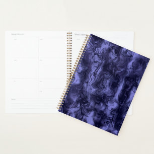 Nervous Energy Grungy Abstract Art Cerulean Blue Planner