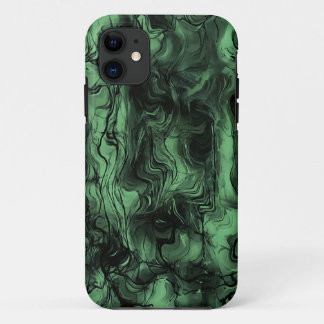 Nervous Energy Grungy Abstract Art Green Ash iPhone 11 Case