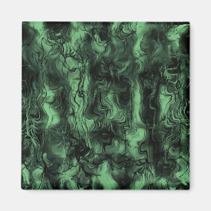 Nervous Energy Grungy Abstract Art Green Ash Magnet