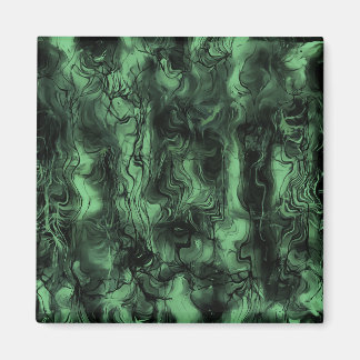 Nervous Energy Grungy Abstract Art Green Ash Magnet