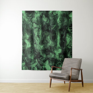 Nervous Energy Grungy Abstract Art Green Ash Tapestry
