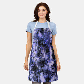 Nervous Energy Grungy Abstract Art In Inkwell Blue Apron