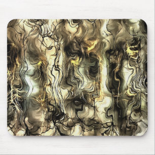 Nervous Energy Grungy Abstract Art In Yellow and G Mouse Mat