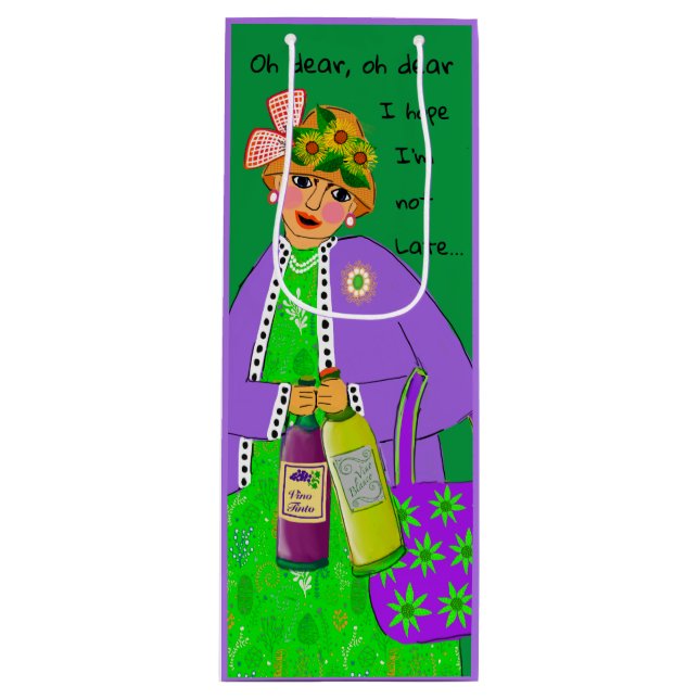 Nervous Lady Wine Gift Bag (Front)