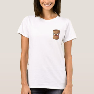 Nervous Paper Cup – Cute Worried Cartoon with Tear T-Shirt