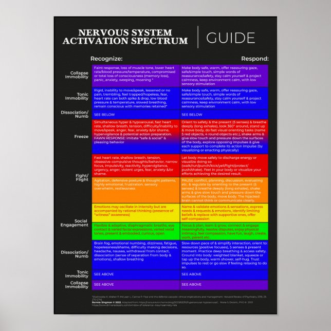 Nervous System Activation Spectrum Guide Poster (Front)