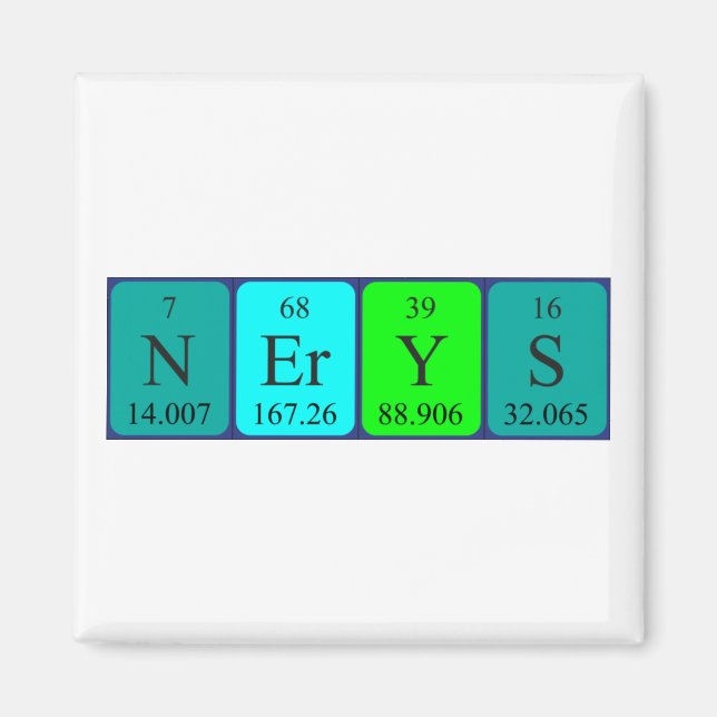 Nerys periodic table name magnet (Front)