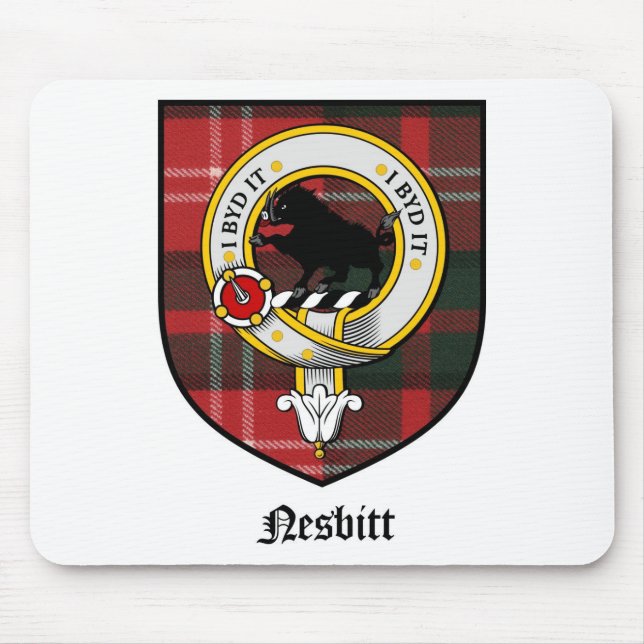 Nesbitt Clan Crest Badge Tartan Mouse Mat (Front)