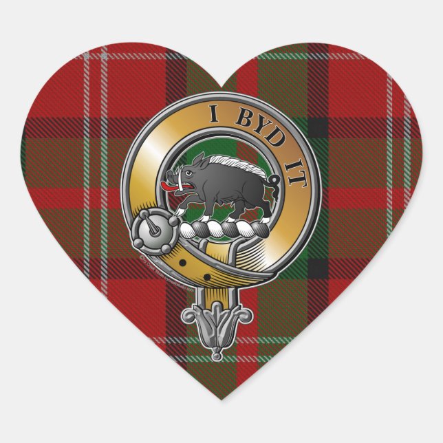 Nesbitt Tartan & Badge Heart Sticker (Front)