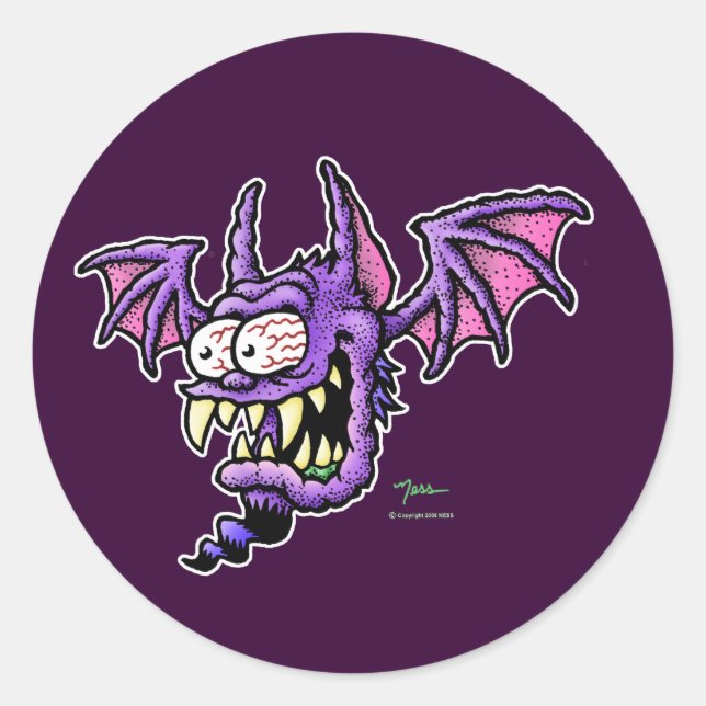 NESSBAT CLASSIC ROUND STICKER (Front)