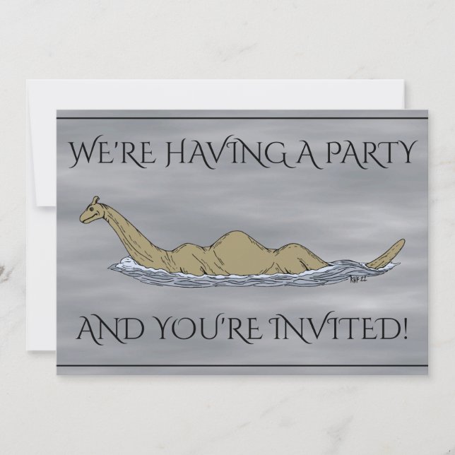 Nessie the Loch Ness Monster Invitation (Front)
