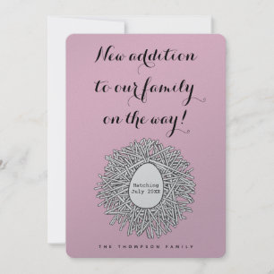 Nest Monogram Baby Girl Pregnancy Announcement