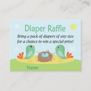 Nest with Egg Diaper Raffle Tickets