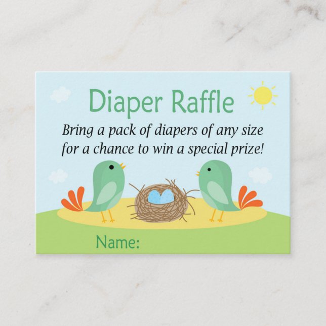 Nest with Egg Diaper Raffle Tickets (Front)
