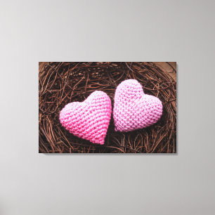Nest With Hearts Canvas Print