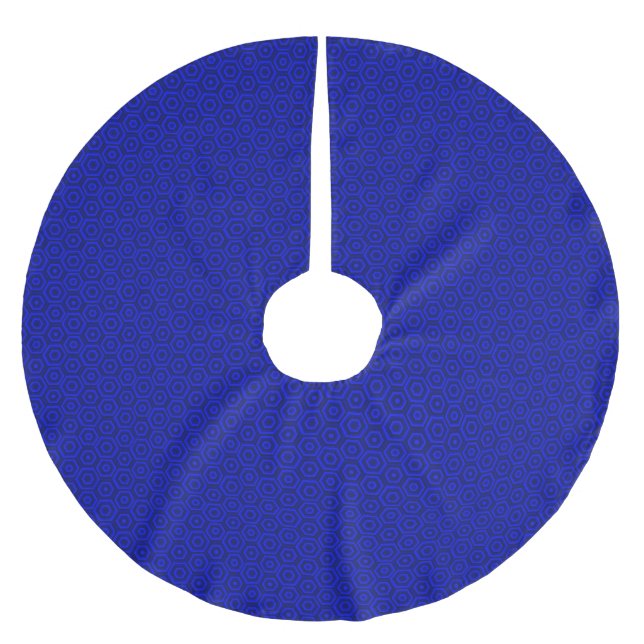 Nested Blue Hexagons Brushed Polyester Tree Skirt (Front)