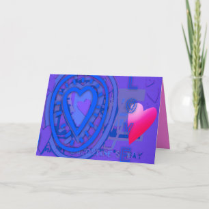 Nested Hearts Valentine's Day Blue Harmony card