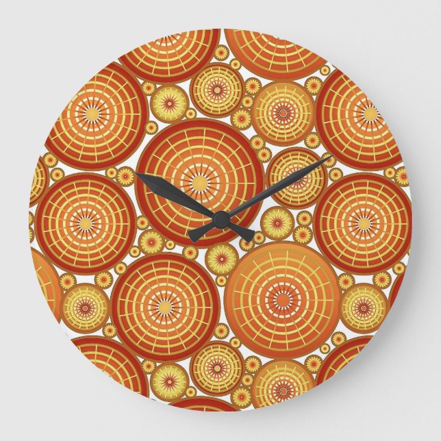 Nested wheels - copper and gold large clock (Front)