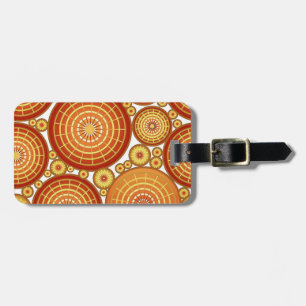 Nested wheels - copper and gold luggage tag