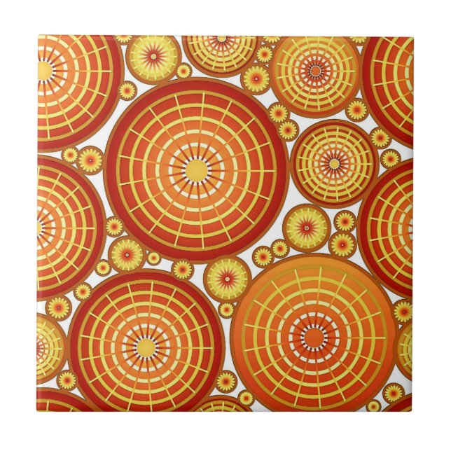 Nested wheels - copper and gold tile (Front)