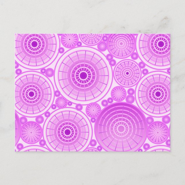 Nested wheels - lavender and purple postcard (Front)