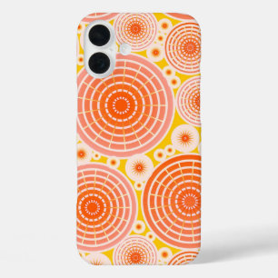 Nested wheels - orange and gold iPhone 16 plus case