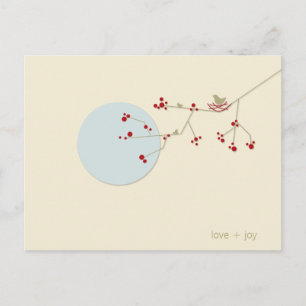 Nesting Bird And Family Baby Thank You Postcard