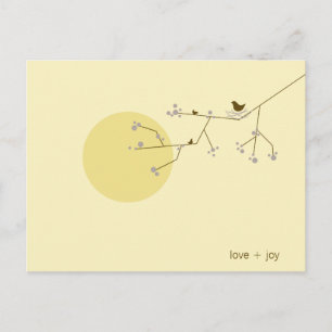 Nesting Bird And Family Baby Thank You Postcard