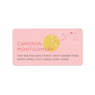 Nesting Bird Family Baby Shower Address Labels