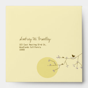 Nesting Bird Family Baby Shower Custom Envelope