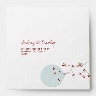 Nesting Bird Family Baby Shower Custom Envelope