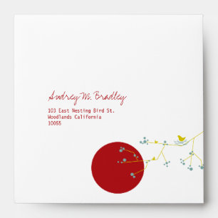 Nesting Bird Family Baby Shower Custom Envelope